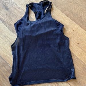 Lululemon navy blue racer back tank top with built in sports bra! Size 10